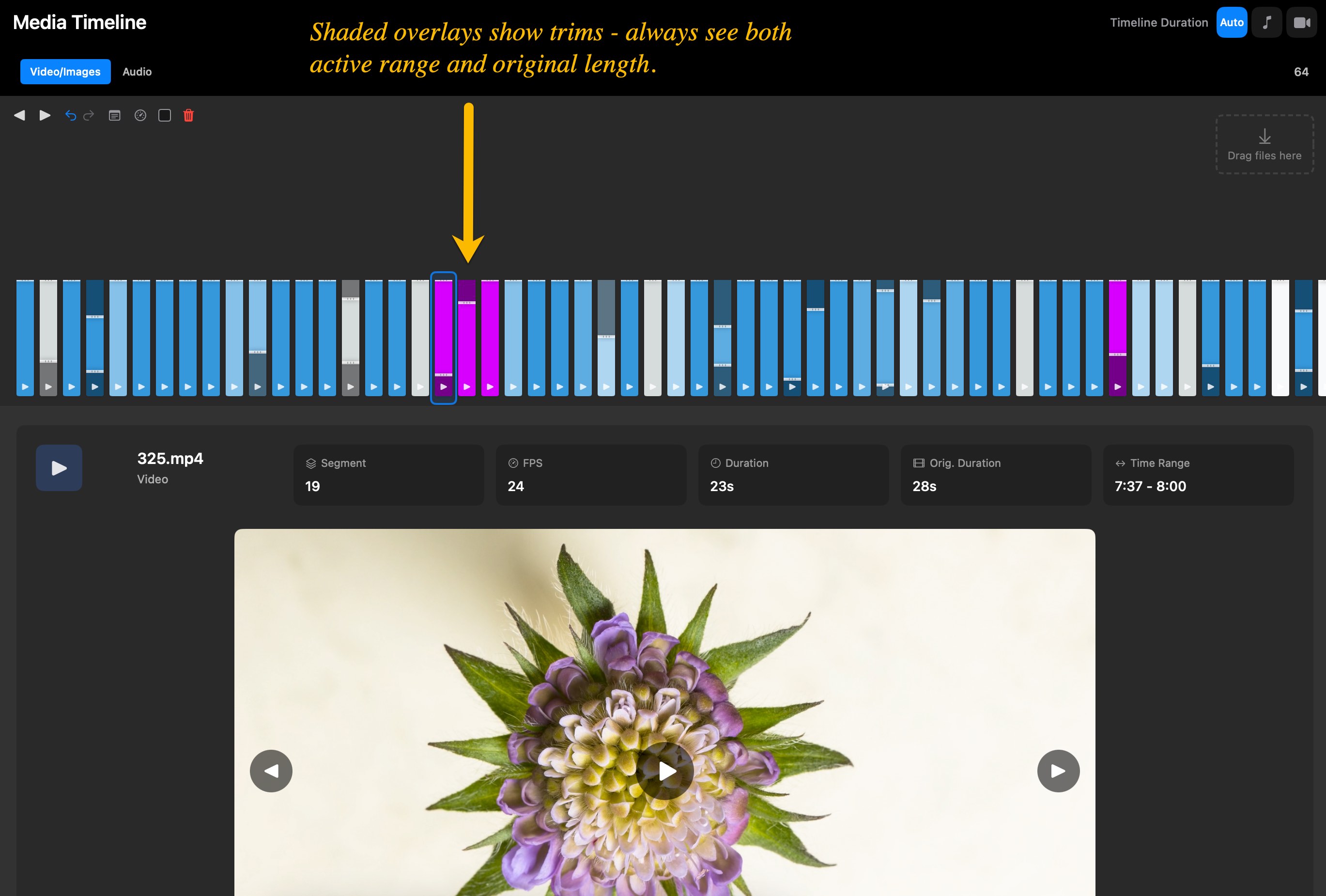 ClipBatch timeline interface